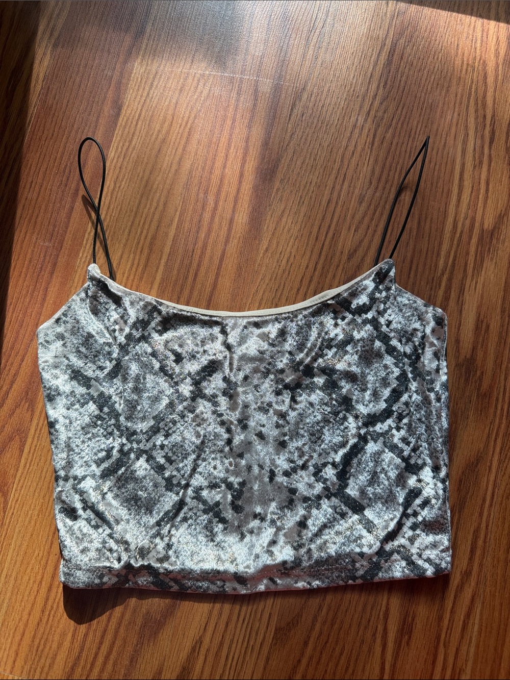 Velvet snake print spaghetti strap